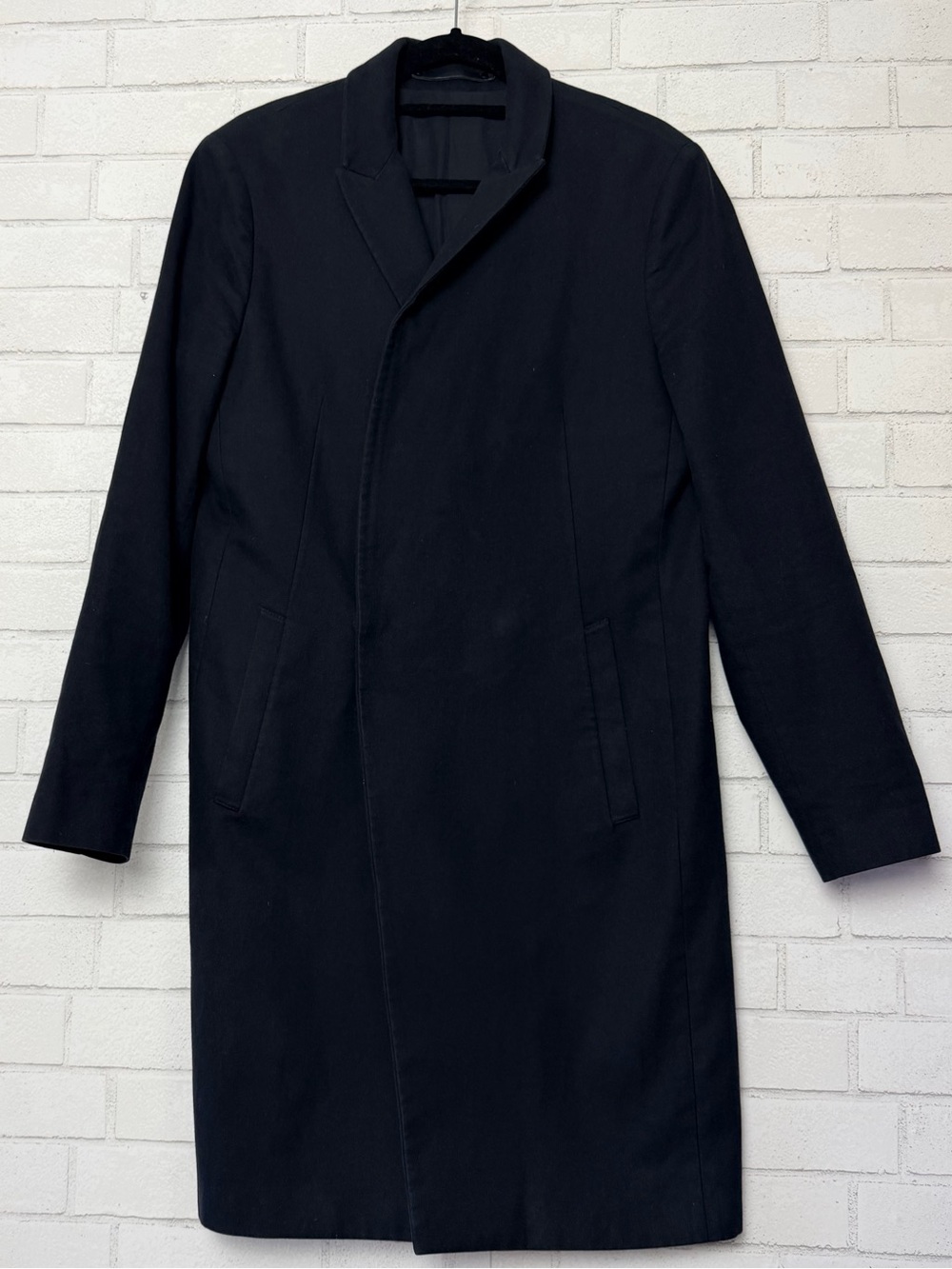 AllSaints Spitalfields Union Pea Coat Size EU 38 Medium Cotton Blend Black